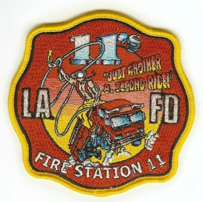 Los Angeles Fire Station 11
Thanks to PaulsFirePatches.com for this scan.
Keywords: california city lafd