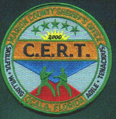 Marion County Sheriff's Office C.E.R.T.
Thanks to EmblemAndPatchSales.com for this scan.
Keywords: florida sheriffs cert ocala