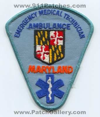 Maryland Emergency Medical Technician EMT Ambulance EMS Patch (Maryland)
Scan By: PatchGallery.com
Keywords: state certified