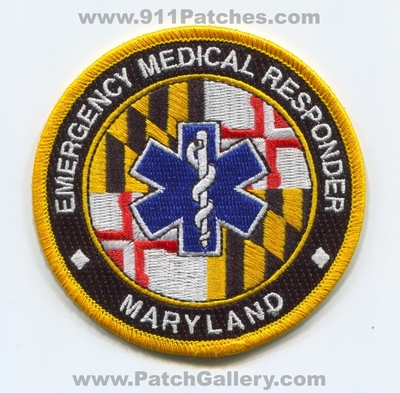 Maryland State Emergency Medical Responder EMR EMS Patch (Maryland)
Scan By: PatchGallery.com
Keywords: certified licensed registered ambulance services