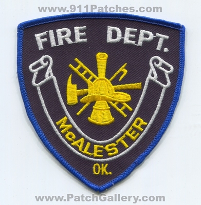 McAlester Fire Department Patch (Oklahoma)
Scan By: PatchGallery.com
Keywords: dept. ok.