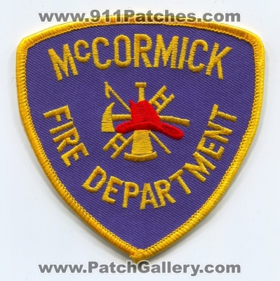 McCormick Fire Department Patch (UNKNOWN STATE)
Scan By: PatchGallery.com
Keywords: dept.