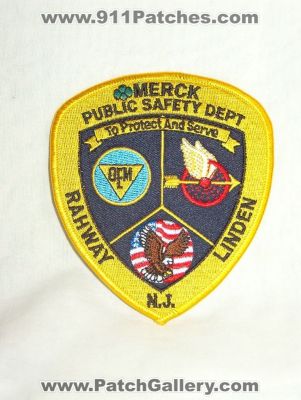 Merck Public Safety Department (New Jersey)
Thanks to Walts Patches for this picture.
Keywords: dept. dps rahway linden n.j.
