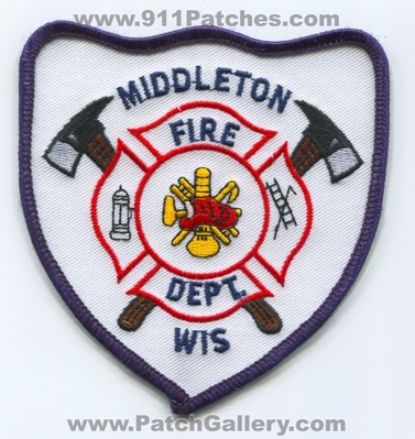Middleton Fire Department Patch (Wisconsin)
Scan By: PatchGallery.com
Keywords: dept.