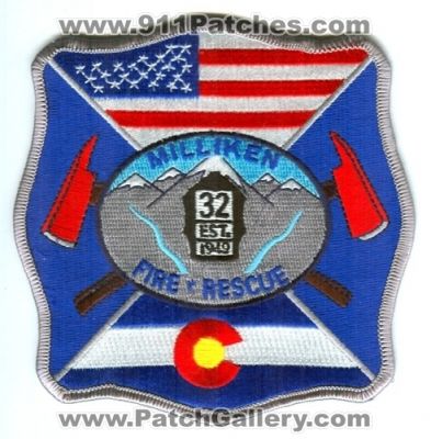 Milliken Fire Rescue Department Patch (Colorado)
[b]Scan From: Our Collection[/b]
Keywords: dept. 32