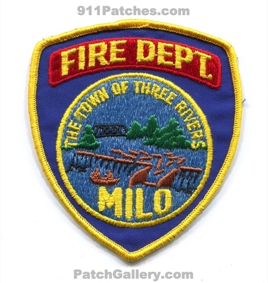 Milo Fire Department Patch (Maine)
Scan By: PatchGallery.com
Keywords: dept. the town of three 3 rivers