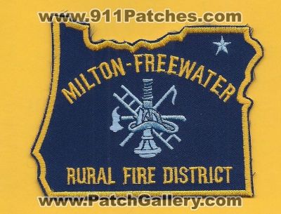 Milton Freewater Rural Fire District (Oregon)
Thanks to PaulsFirePatches.com for this scan. 
Keywords: department dept.