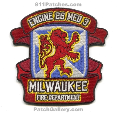 Milwaukee Fire Department Engine 26 Medic 3 Patch (Wisconsin)
Scan By: PatchGallery.com
Keywords: dept. company co. ambulance paramedic