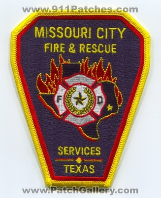 Missouri City Fire and Rescue Services Department Patch (Texas)
Scan By: PatchGallery.com
Keywords: & dept. fd