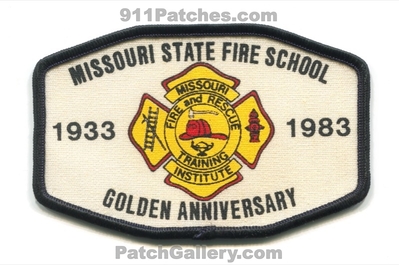 Missouri State Fire School Golden Anniversary 50 Years Patch (Missouri)
Scan By: PatchGallery.com
Keywords: mu and rescue training institute 1933 1983