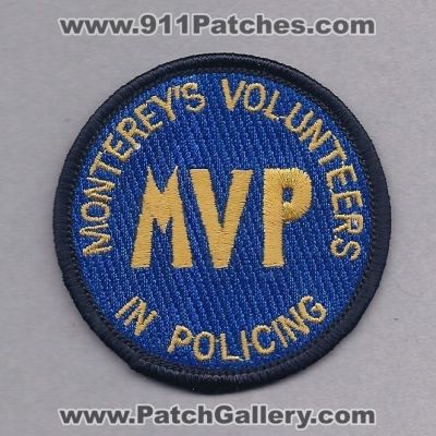Monterey's Volunteers in Policing (California)
Thanks to PaulsFirePatches.com for this scan.
Keywords: montereys police mvp