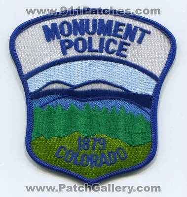 Monument Police Department Patch (Colorado)
Scan By: PatchGallery.com
Keywords: dept. 1879