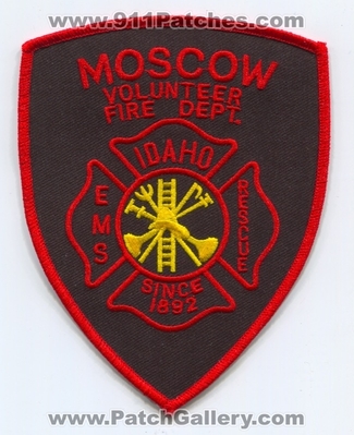 Moscow Volunteer Fire Department Patch (Idaho)
Scan By: PatchGallery.com
Keywords: vol. dept. rescue ems