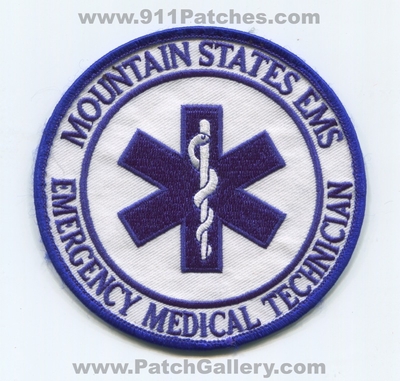 Mountain States Emergency Medical Services EMS Emergency Medical Technician EMT Patch (Colorado)
[b]Scan From: Our Collection[/b]
Keywords: ambulance