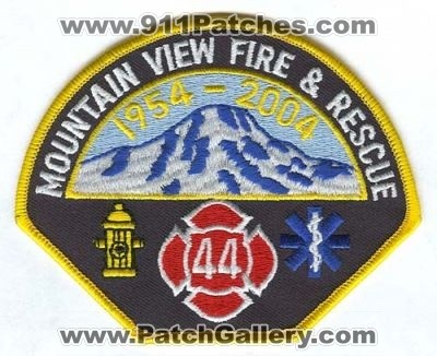 Mountain View Fire and Rescue Department King County District 44 50 Years Patch (Washington)
Scan By: PatchGallery.com
Keywords: & dept. co. dist. number no. #44