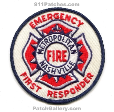 Nashville Metropolitan Fire Department Emergency First Responder Patch (Tennessee)
Scan By: PatchGallery.com
Keywords: dept.