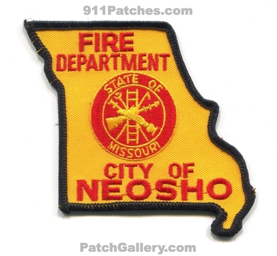 Neosho Fire Department Patch (Missouri) (State Shape)
Scan By: PatchGallery.com
Keywords: city of dept.