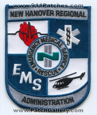 New Hanover Regional Emergency Medical Services EMS Administration Patch (North Carolina)
Scan By: PatchGallery.com
Keywords: rescue