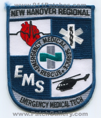 New Hanover Regional Emergency Medical Services EMS EMT Patch (North Carolina)
Scan By: PatchGallery.com
Keywords: rescue technician ambulance