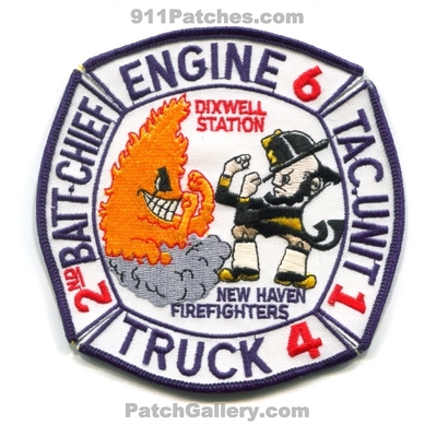 New Haven Fire Department Engine 6 Truck 4 Tac Unit 1 Battalion Chief 2 Patch (Connecticut)
Scan By: PatchGallery.com
Keywords: dept. firefighters company co. station 2nd batt. tac. tactical