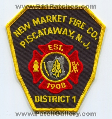 New Market Fire Company District 1 Patch (New Jersey)
Scan By: PatchGallery.com
Keywords: co. dist. number no. #1 department dept. piscataway n.j. est. 1908