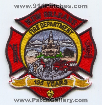 New Orleans Fire Department 125 Years Patch (Louisiana)
Scan By: PatchGallery.com
Keywords: dept. nofd