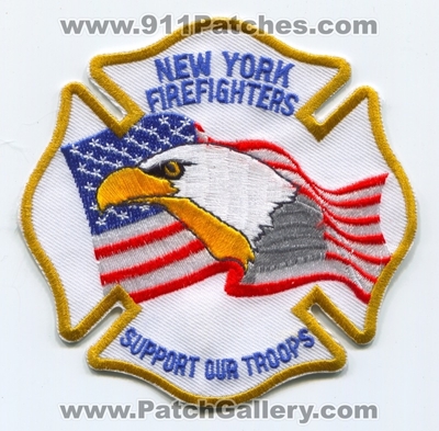 New York Firefighters Support Our Troops Patch (New York)
Scan By: PatchGallery.com
Keywords: fire department dept.