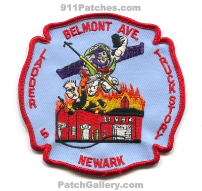 Newark Fire Department Ladder 5 Patch (New Jersey)
Scan By: PatchGallery.com
Keywords: dept. company co. station belmont avenue ave. truck toy story disney pixar buzz lightyear