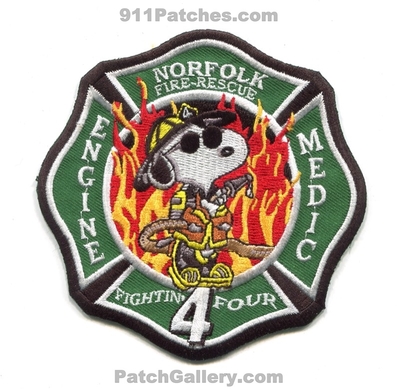 Norfolk Fire Rescue Department Station 4 Patch (Virginia)
Scan By: PatchGallery.com
Keywords: rescue dept. engine medic ambulance fighting four snoopy