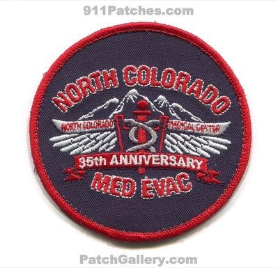 North Colorado Med Evac 35th Anniversary Patch (Colorado)
[b]Scan From: Our Collection[/b]
Keywords: medevac air medical helicopter ambulance ems center