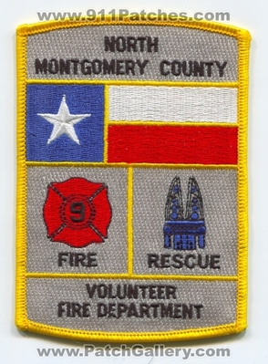 North Montgomery County Volunteer Fire Rescue Department 9 Patch (Texas)
Scan By: PatchGallery.com
Keywords: no. co. vol. dept.