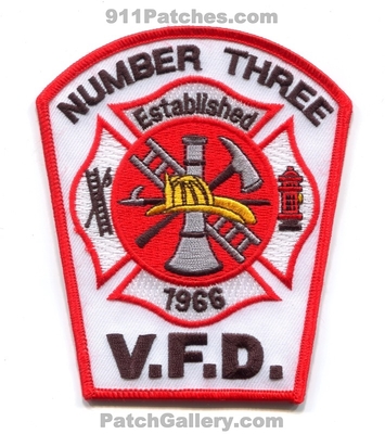 Number Three Volunteer Fire Department Patch (North Carolina)
Scan By: PatchGallery.com
Keywords: no. 3 #3 vol. dept. v.f.d. vfd established 1966