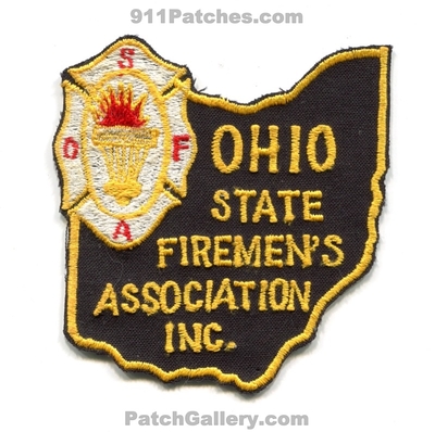 Ohio State Firemens Association Inc Patch (Ohio) (State Shape)
Scan By: PatchGallery.com
Keywords: assoc. assn. inc. fire department dept.