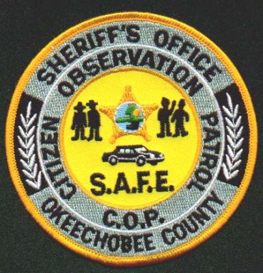 Okeechobee County Sheriff's Office C.O.P.
Thanks to EmblemAndPatchSales.com for this scan.
Keywords: florida sheriffs citizen observation patrol cop s.a.f.e.