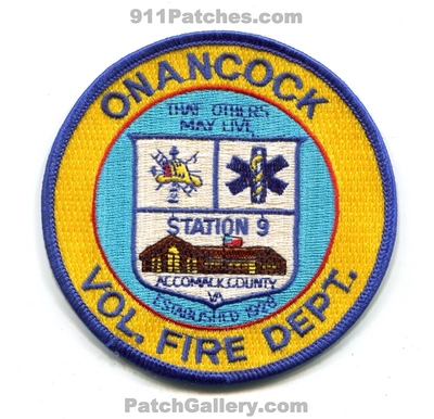 Onancock Volunteer Fire Department Station 9 Accomack County Patch (Virginia)
Scan By: PatchGallery.com
Keywords: vol. dept. co. that others may live established 1928