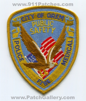 Orem Public Safety Department Police Fire Medical Patch (Utah)
Scan By: PatchGallery.com
Keywords: city of dept. of dps d.p.s. ems ambulance