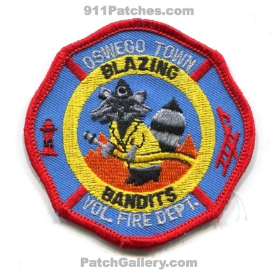 Oswego Town Volunteer Fire Department Patch (New York)
Scan By: PatchGallery.com
Keywords: vol. dept. blazing bandits raccoons