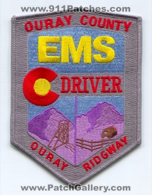 Ouray County Emergency Medical Services EMS Driver Patch (Colorado)
[b]Scan From: Our Collection[/b]
Keywords: co. ridgway