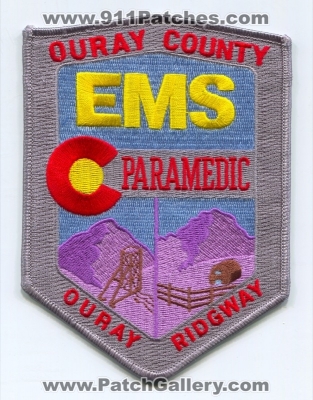 Ouray County Emergency Medical Services EMS Paramedic Patch (Colorado)
[b]Scan From: Our Collection[/b]
Keywords: co. ridgway