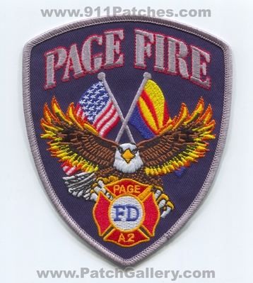 Page Fire Department Patch (Arizona)
Scan By: PatchGallery.com
Keywords: dept. fd az eagle flags