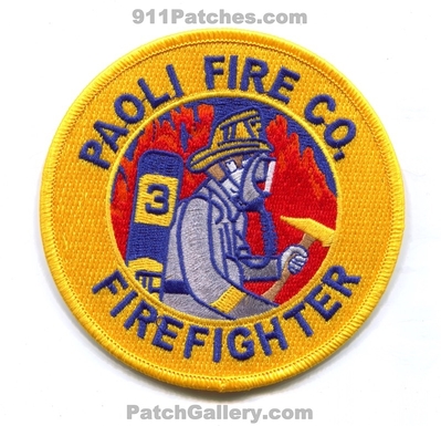 Paoli Fire Company 3 Firefighter Patch (Pennsylvania)
Scan By: PatchGallery.com
Keywords: co. ff department dept.