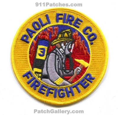Paoli Fire Company 3 Firefighter Patch (Pennsylvania)
Scan By: PatchGallery.com
Keywords: co. department dept.