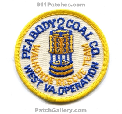 Peabody Coal Company 2 Walhonde Rescue Team Patch (West Virginia)
Scan By: PatchGallery.com
Keywords: co. va. operation
