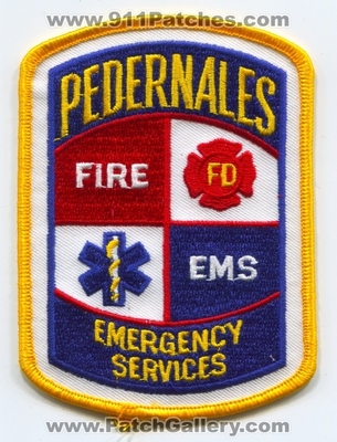 Pedernales Fire Department EMS Emergency Services Patch (Texas)
Scan By: PatchGallery.com
Keywords: dept. es