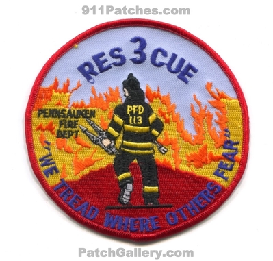Pennsauken Fire Department Rescue 3 Patch (New Jersey)
Scan By: PatchGallery.com
Keywords: dept. pfd 113 company co. station we tread where others fear