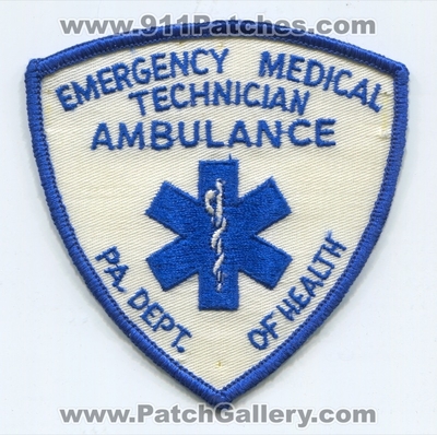 Pennsylvania State Emergency Medical Technician EMT Ambulance EMS Patch (Pennsylvania)
Scan By: PatchGallery.com
Keywords: certified pa. department dept. of health e.m.t. e.m.s.