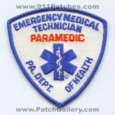 Pennsylvania State Emergency Medical Technician EMT Paramedic EMS Patch (Pennsylvania)
Scan By: PatchGallery.com
Keywords: certified ambulance pa. department dept. of health