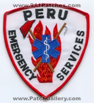 Peru Emergency Services Patch (UNKNOWN STATE)
Scan By: PatchGallery.com
Keywords: fire department dept. ems