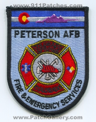 Peterson Air Force Base AFB Fire and Emergency Services USAF Military Patch (Colorado)
[b]Scan From: Our Collection[/b]
Keywords: a.f.b. & department dept. springs
