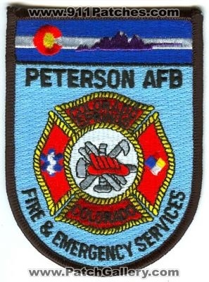 Peterson Air Force Base AFB Fire and Emergency Services USAF Military Patch (Colorado)
Scan By: PatchGallery.com
Keywords: springs &